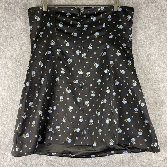 Revolve WeWoreWhat Strapless Peplum Ditsy Floral Mini Dress Women 16 Matte Satin - Picture 11 of 16